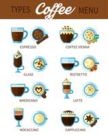 Tipos de juego de café vector