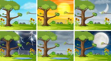 Set of nature pack background vector