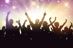 Silhouette of a party crowd vector