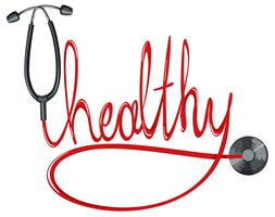 Healthy font text stethoscope vector