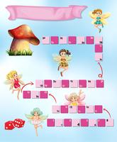 Game template with fairies flying vector