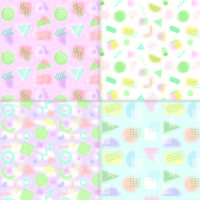 Memphis style pastel seamless patterns vector