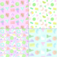 Memphis style pastel seamless patterns vector