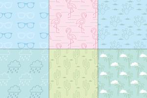 seamless pastel summer patterns vector