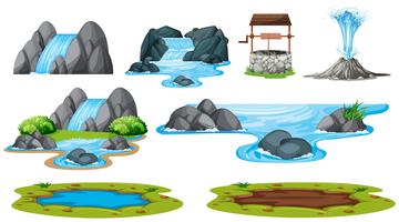 Set of isolated water element vector