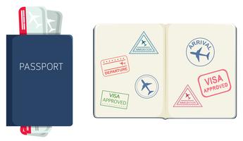 Pasaporte sobre fondo blanco vector