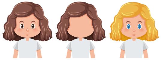 Set of girl with different hairstyle vector