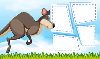 Kangaroo on note template vector