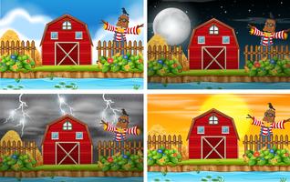 Set of farm scene vector