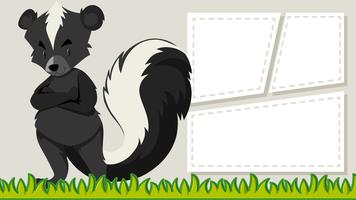 A skunk on blank banner vector