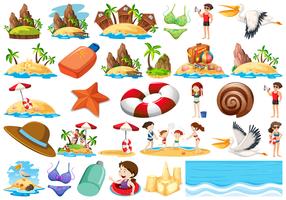 Set of summer beach collection vector