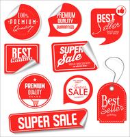 Diseño de plantillas de banner de venta y colección de etiquetas de ofertas especiales. vector