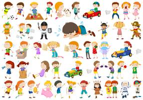 Large set of different kids vector