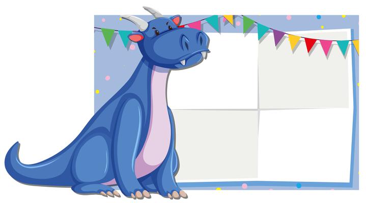 Cute dragon fram template