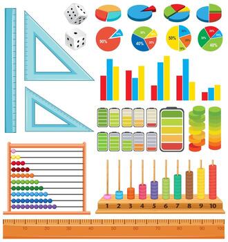 Set of math element vector