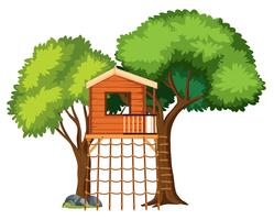 Una casa en el arbol aislada vector