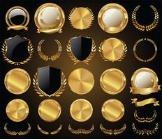 Luxury premium golden badges and labels vector