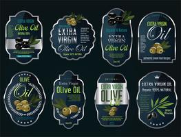 Olive oil retro labels collection vector