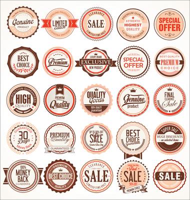 Retro vintage badges and labels collection