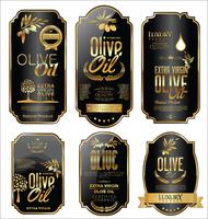 Olive oil retro labels collection vector