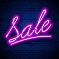 Sale Neon Lettering Vector