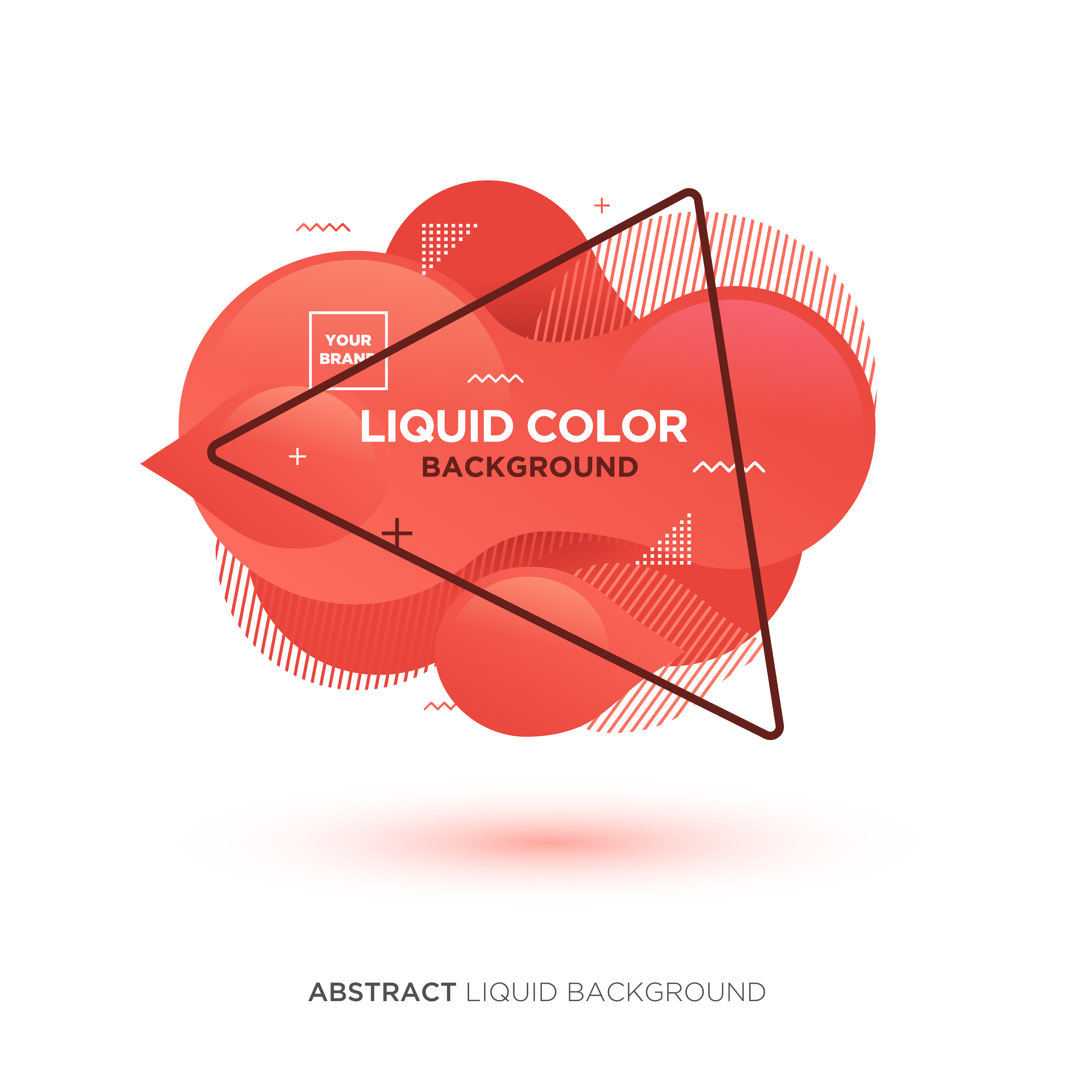 Abstract Liquid Living Coral Color Banner With Triangle Frame And