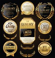 Luxury premium golden badges and labels vector