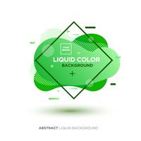 Abstract Liquid Green Color Banner with line Frame and Brand Placing Logo vector