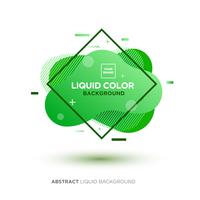 Abstract Liquid Green Color Banner with line Frame and Brand Placing Logo vector