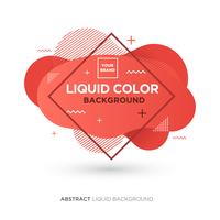 Abstract Liquid Living Coral Color Banner with line Frame and Brand Placing Logo vector