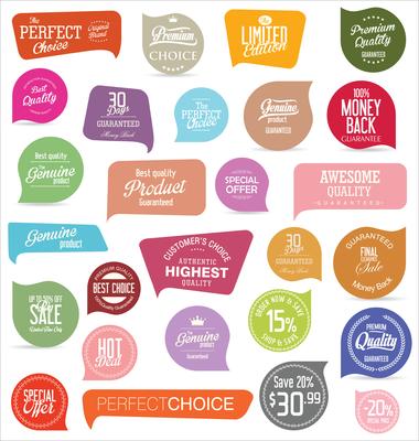 Modern badges stickers and labels collection