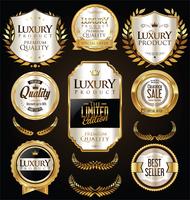 Luxury premium golden badges and labels vector