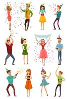 Birthday Party Celebration Funny People Set vector