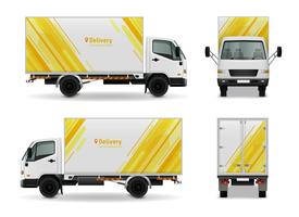 Realistic Cargo Vehicle Advertising Mockup Design vector