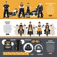 Conjunto de Banners Bikers vector