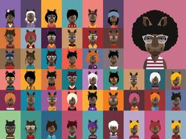 Set of colorful avatars of characters vector