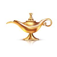 Aladdin Lamp Isolated Composition vector