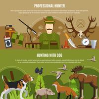 Professional Hunter Banners Set vector