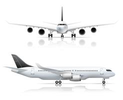 Airliner Front Side Realistic View vector