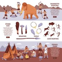 Primal Tribe People Banners Set vector