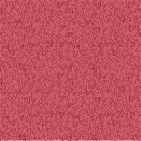 hand drawn heart pattern seamless on red background vector