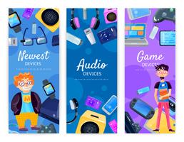 Geek Devices Banners verticales vector