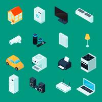 Smart Home Isometric Icons Set vector