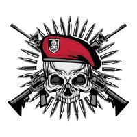 aggressive emblem with skull vector