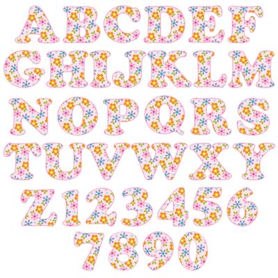 pink floral pattern alphabet