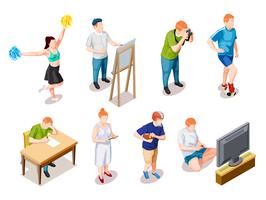 Teenager Hobbies Characters Collection vector