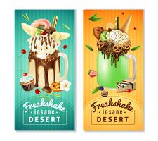 Extreme Freakshake Insane Dessert  Banners Set  vector