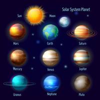 Planetas del sistema solar vector