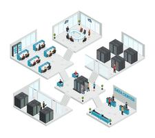 Datacenter Isometric Multistore Composition vector