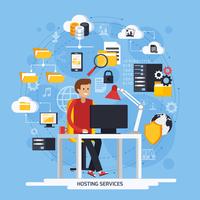 Concepto de servicios de hosting vector